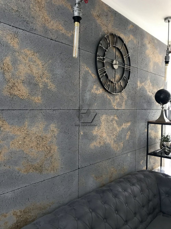 Powierzchnia płyt betonowych wzbogacona o kruszywo w kolorze złotym