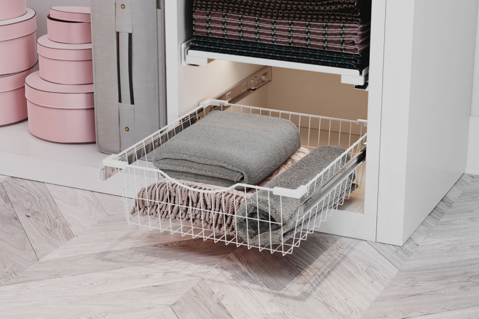 Ażurowe kosze Simpla w kolorze białym 