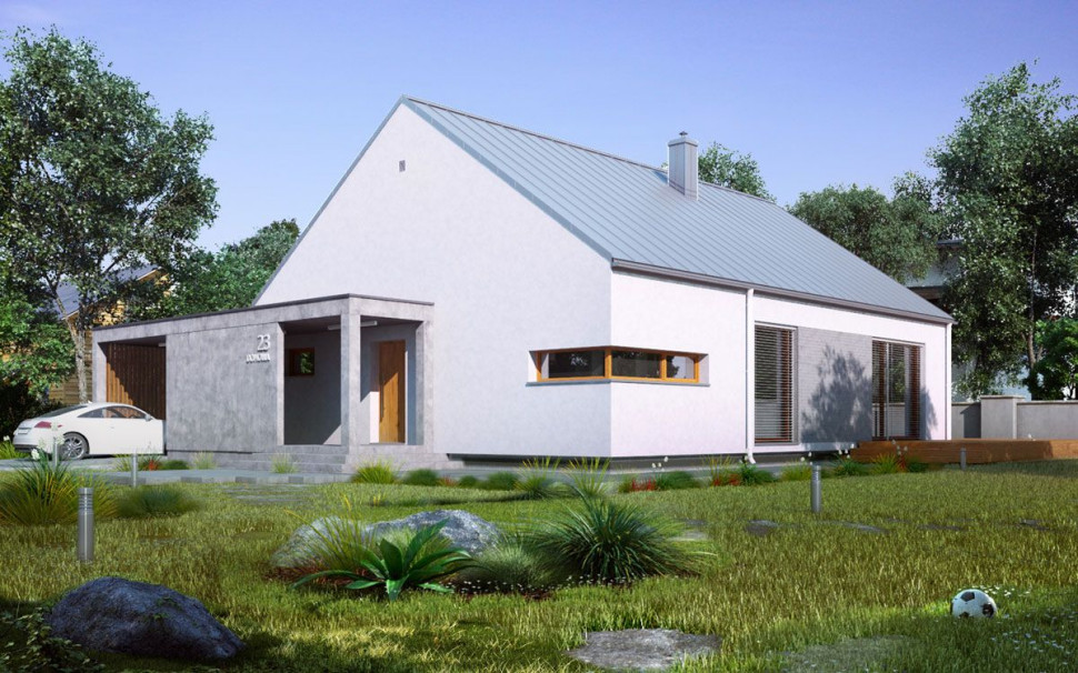 Projekt domu możliwy do wykonania w technologii IZODOM2000.