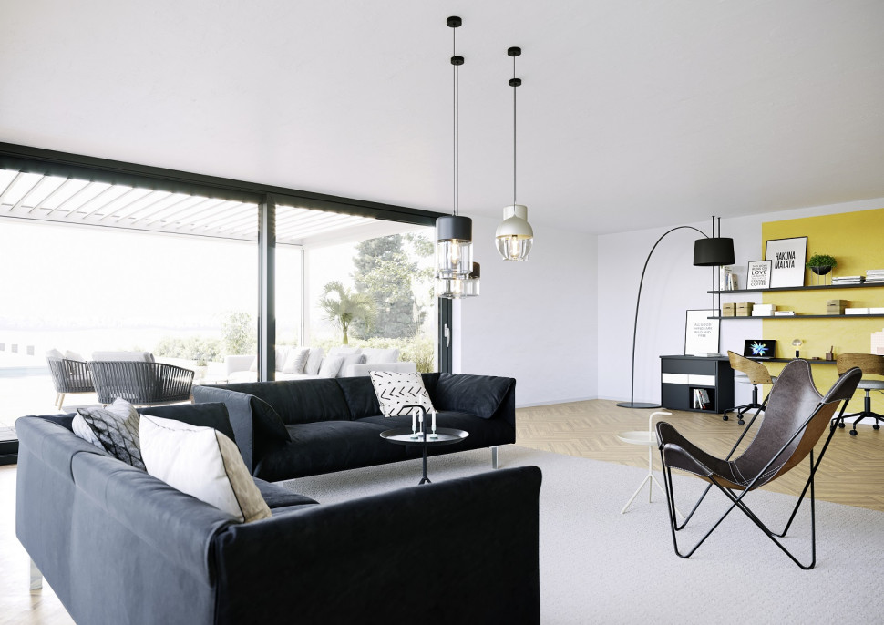 Okna REHAU GENEO w salonie