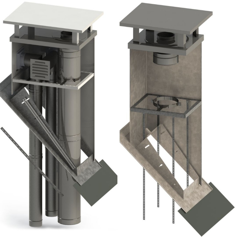 Przekrój blaszanego komina Jeremias VK