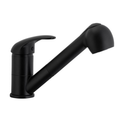 INDIRA BLACK bateria kuchenna z wyciąganą wylewką