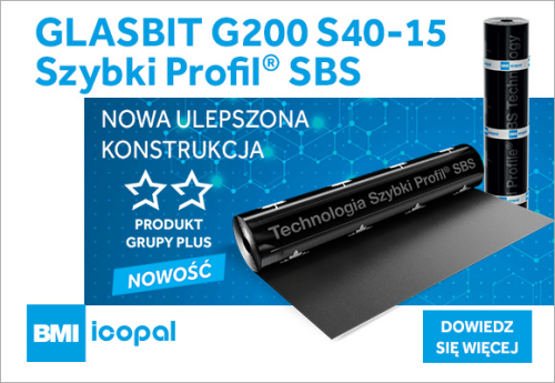Podkładowa papa bitumiczna GLASBIT G200 S40-15 Szybki Profil® SBS