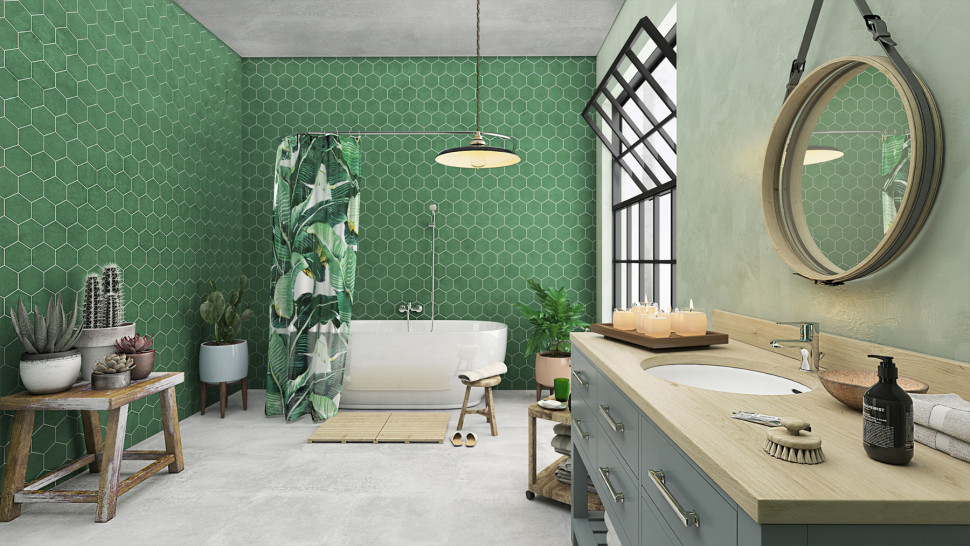 Łazienka zgodna z Biophilic design. fot. FERRO