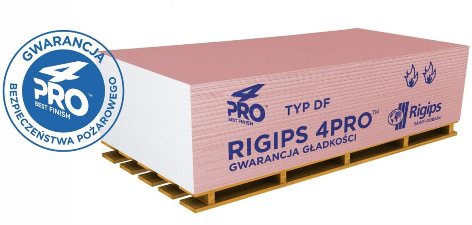 Płyty RIGIPS 4PRO Fire+ typ DF na palecie