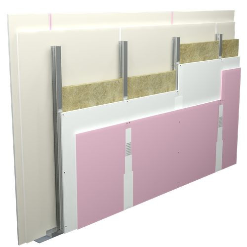 Ściana działowa wyciszona systemem Norgips Duo