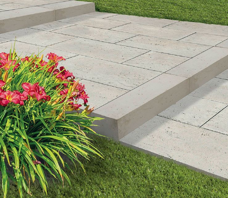 Płytki ogrodowe imitujące trawertyn