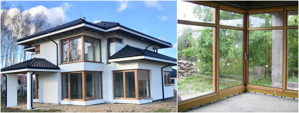 Okna narożne ze słupkiem