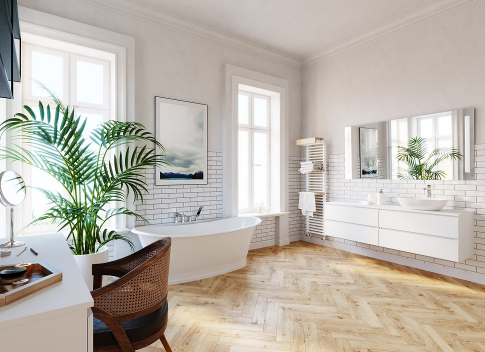 Łazienka utrzymana w stylu dawnego buduaru