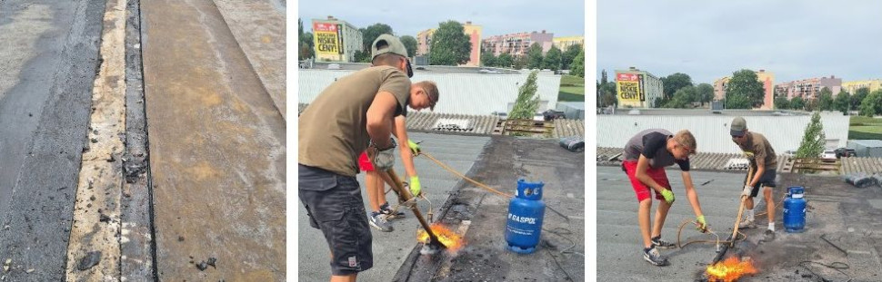 Odtworzenie dylatacji dachu płaskiego w systemie papowym. fot. Fol-Tech