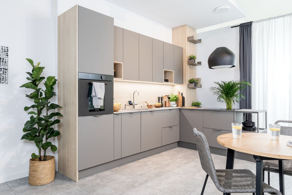 Kolekcja frontów REHAU noble matt w kolorze trench coat