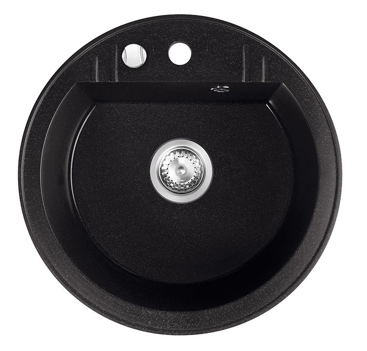 Okrągły zlewzomywak Mezzo II w kolorze czarnym