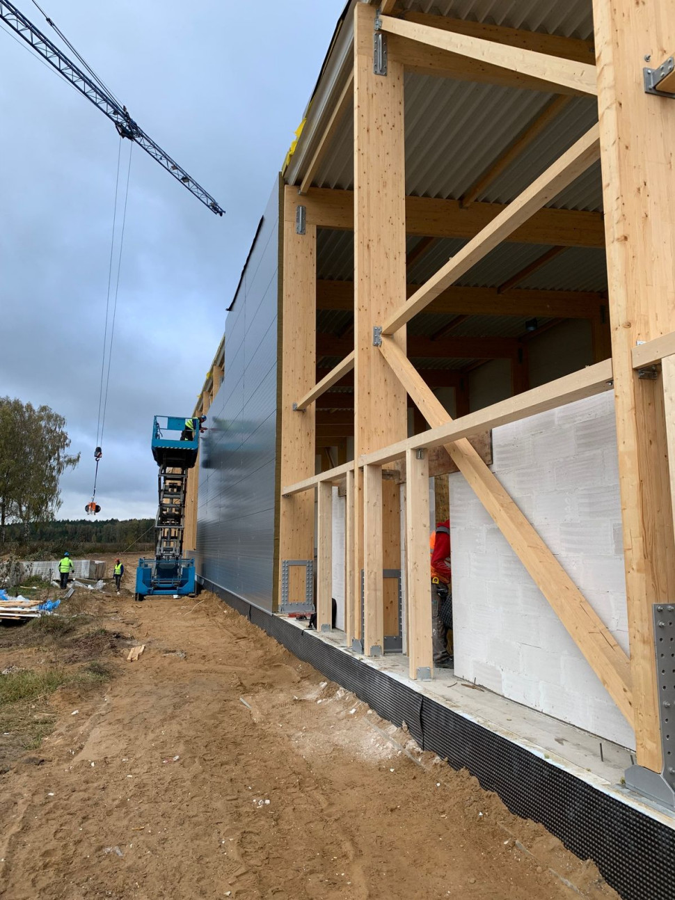 Stężenia konstrukcji ściany Hali przetarcia w miejscowości Napiwoda. fot. NordWOOD