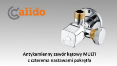 Calido MULTI - zawór kątowy, antykamienny z czterema nastawami pokrętła