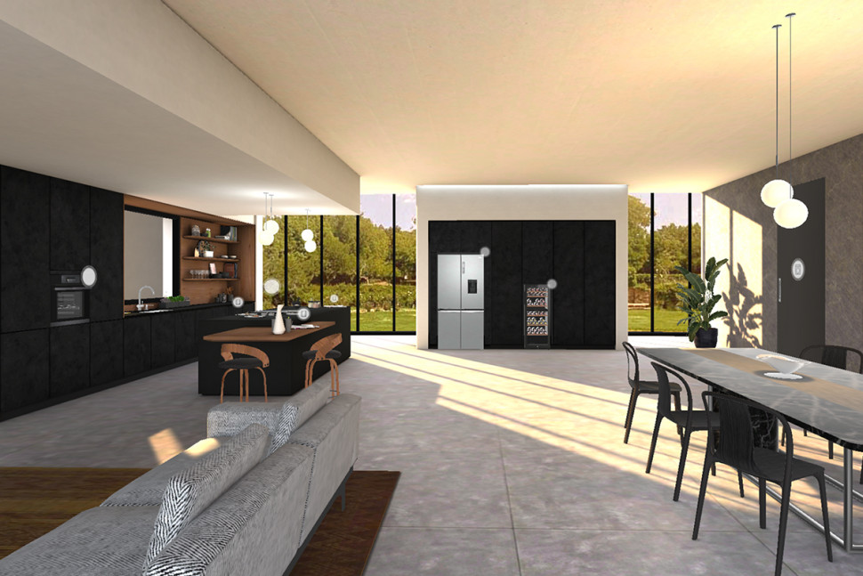 Kuchnia i jadalnia w shoowromie Haier