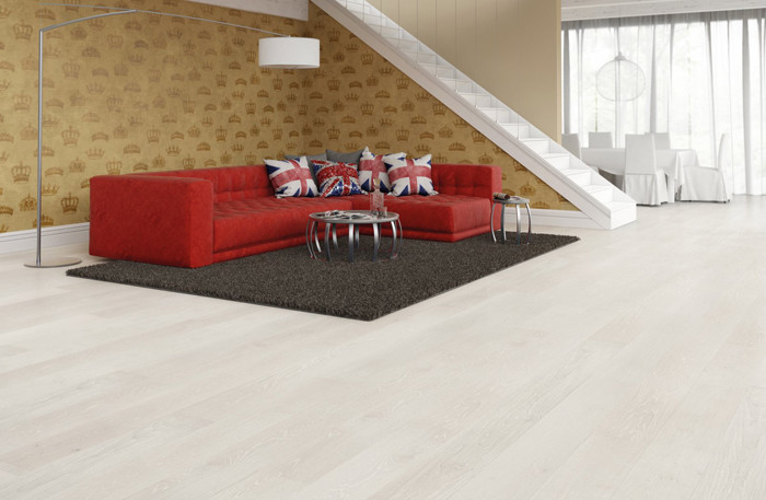 Podłoga drewniana szczotkowana Dąb Unique 1R Ivory & White z kolekcji Melody