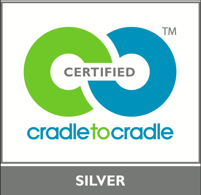 Logo srebrnego certyfikatu cradle to cradle®