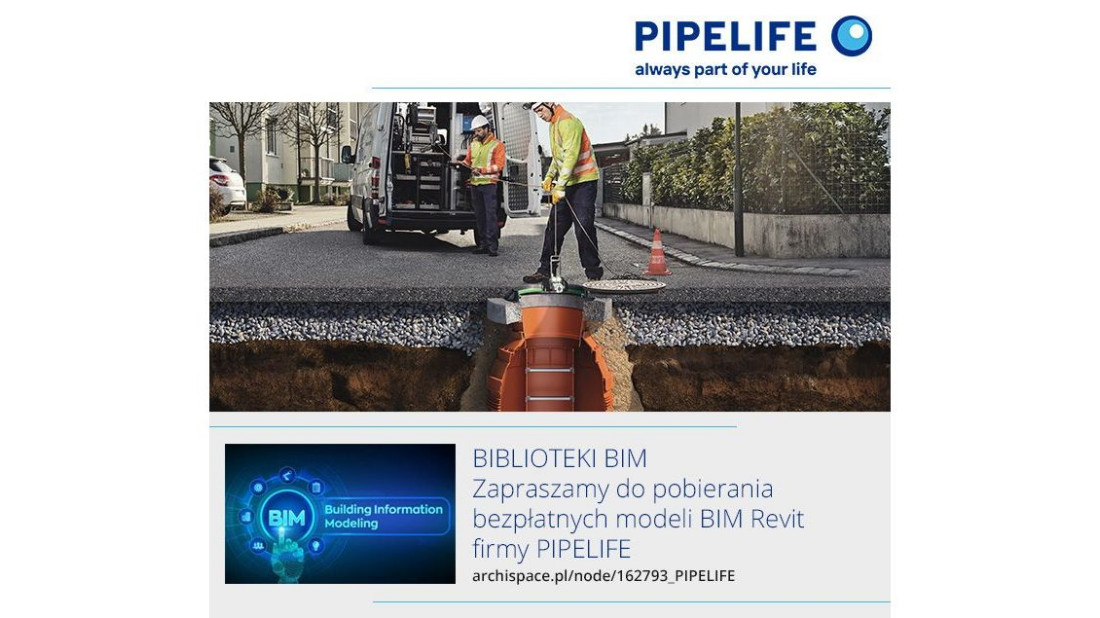Firma Pipelife opublikowała bezpłatne modele BIM Revit