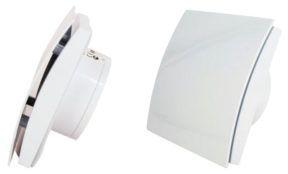 Wentylator MMP 100 biały z krótkim króćcem do montażu w płytkich kanałach. fot. Ventox