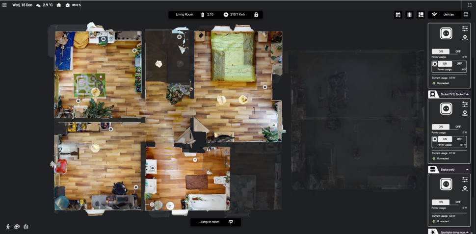 Pogląd domu w aplikacji SIM-ON