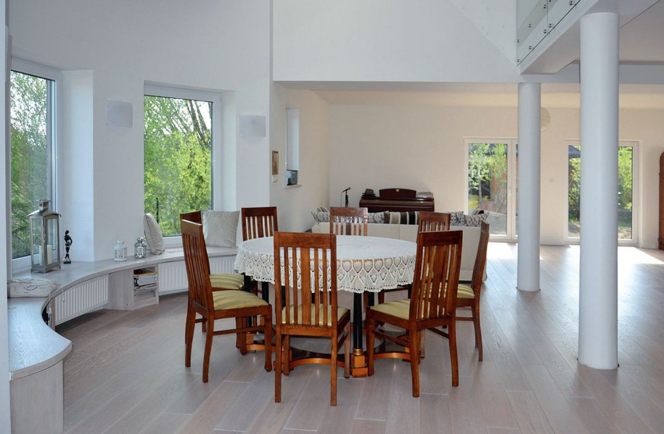 Jadalnia z parapetem-ławą