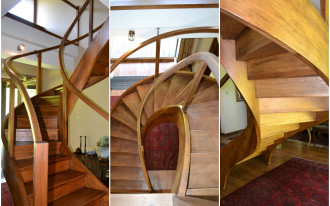 Stolarz wykonujący spiralne schody okazał się artystą, nie tylko zwykłym rzemieślnikiem!