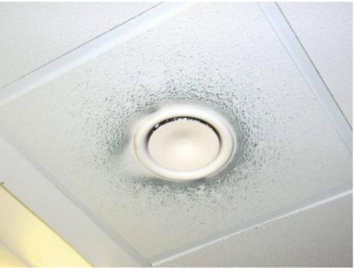 Nieczystości wokół anemostatu