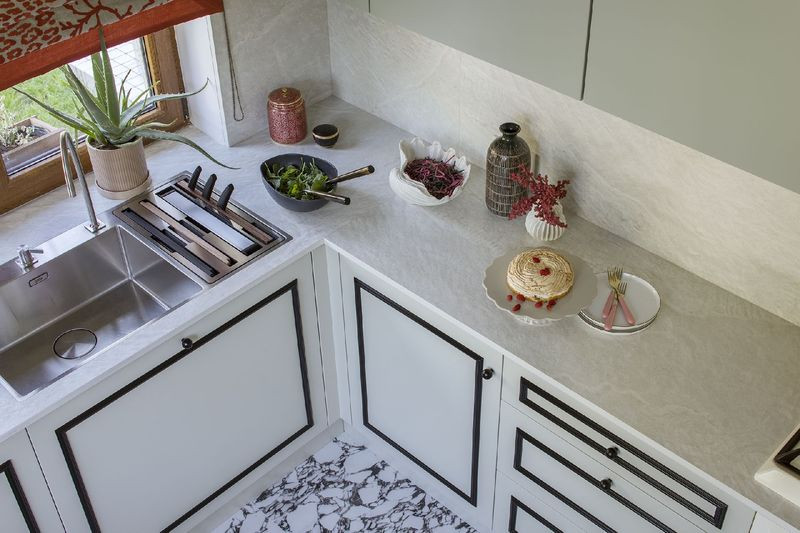 W kuchni wykorzystano Dekton Liquid Shell