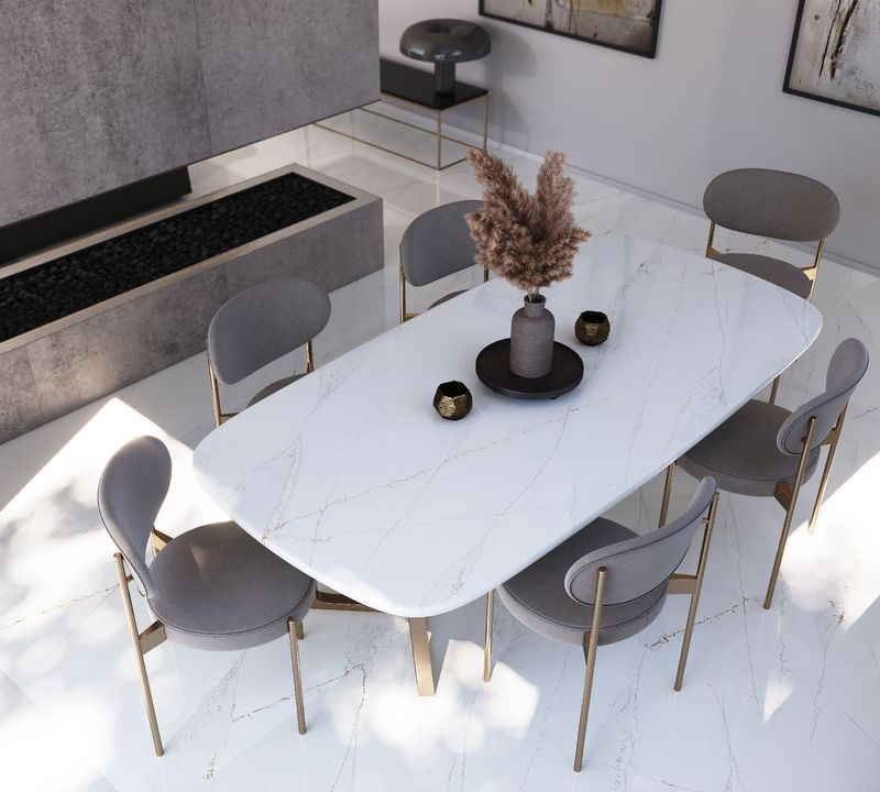 Stół wykonany z płyty Silestone Eternal Glow