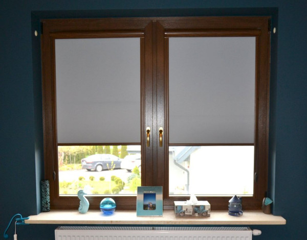 Dwie rolety z tkaniną blackout