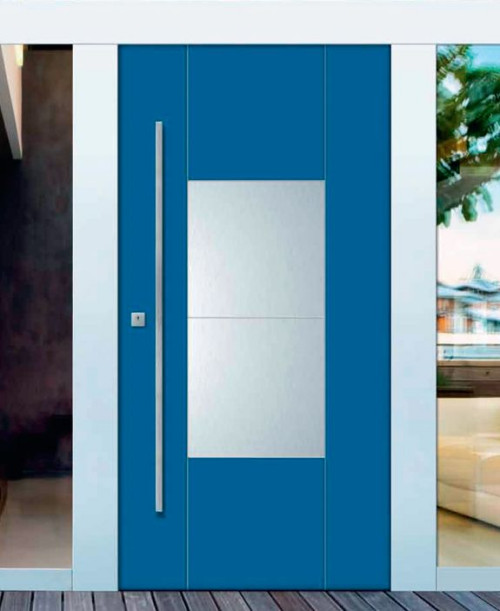 Drzwi zewnętrzne o podwyższonej odporności na włamanie (w kolorze niebieskim, z pochwytem)