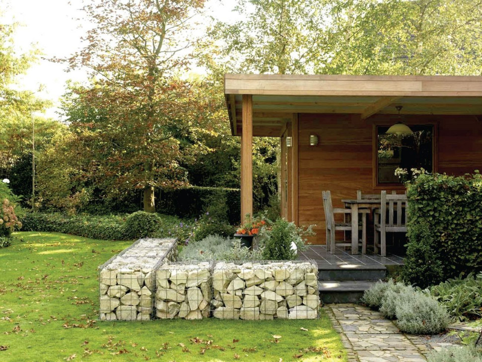 Murek ogrodowy z gabionów