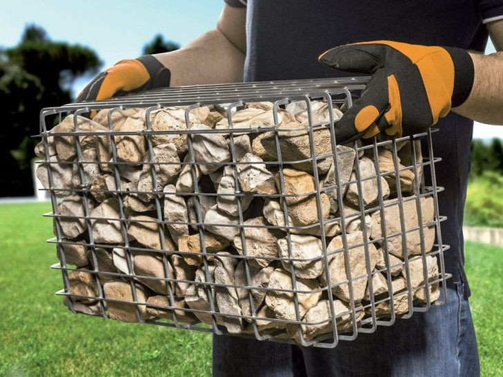 Element murka z gabionów z wypełnieniem