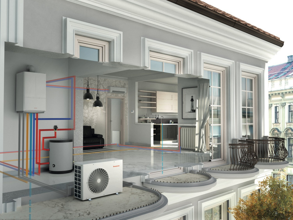 Pompa ciepła w domu- schemat
