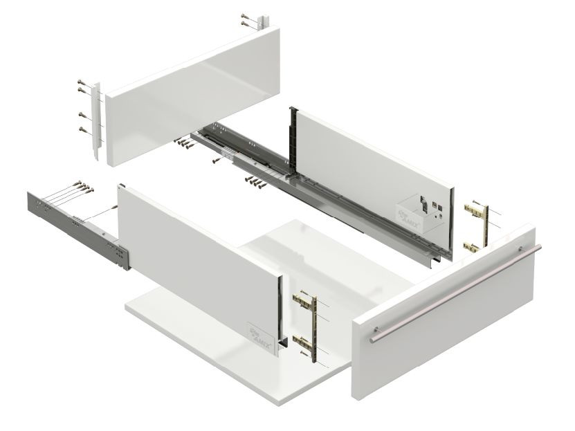 W systemie SB Slim Box zastosowane zostały prowadnice najwyższej klasy