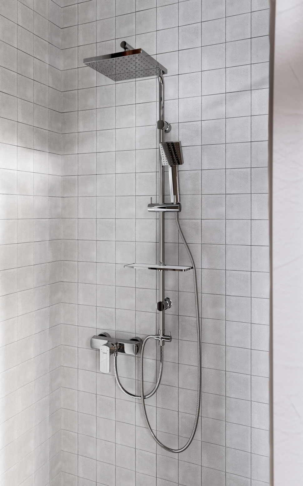 Amigo VerdeLine - zestaw natryskowy przesuwny z deszczownią