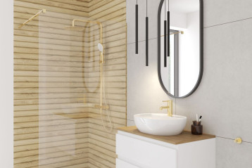 Złota armatura z serii Molle marki Oltens