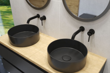 Stylowe czarne umywalki marki Oltens