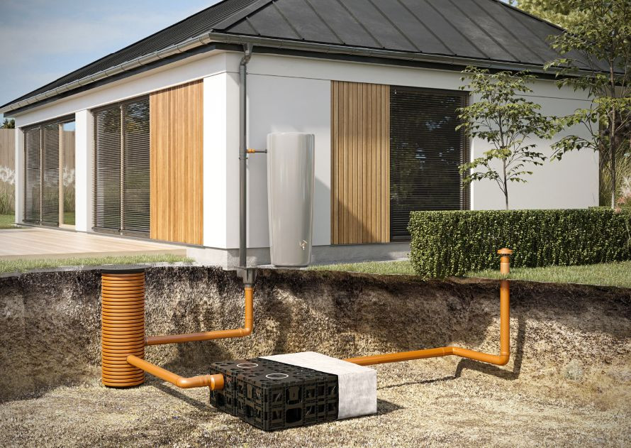  Rynna jest pierwszym elementem systemu zagospodarowania wód deszczowych