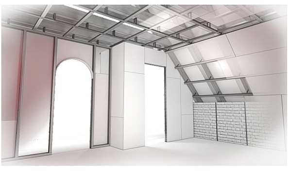 Przykładowe zastosowanie profili głównych sufitowych CD