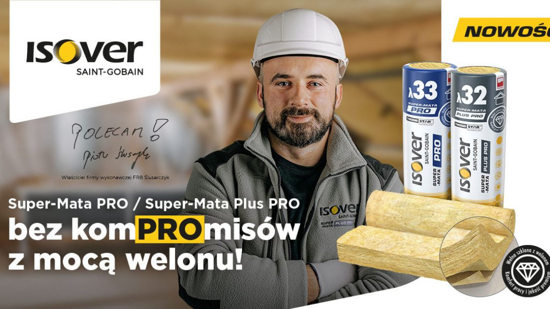 Nowe wełny ISOVER PRO na poddasza: bez komPROmisów, z mocą welonu