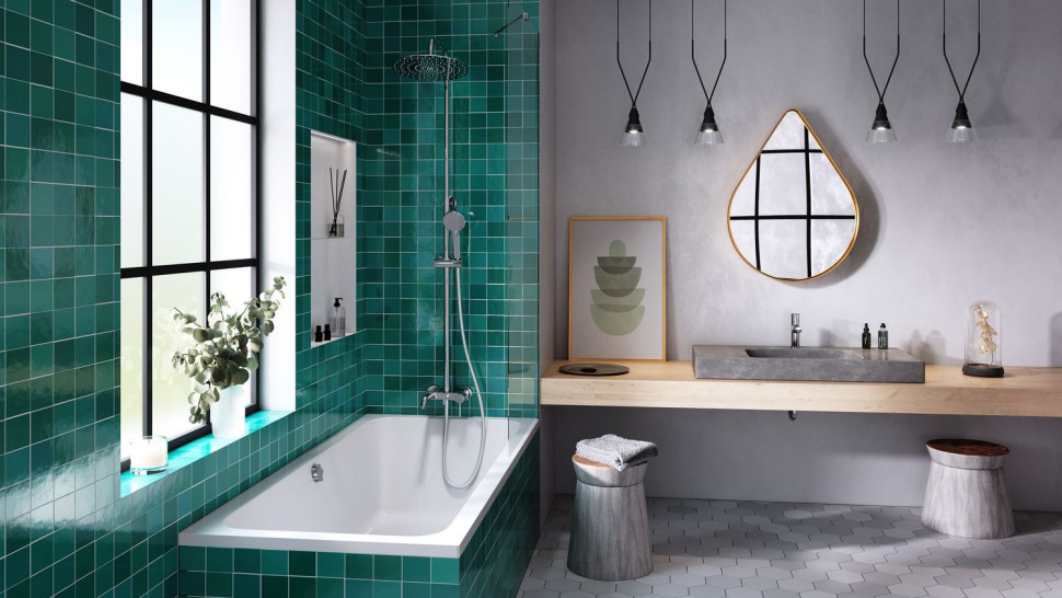 Fiesta - deszczownia z natryskiem i baterią wannową fot. Ferro