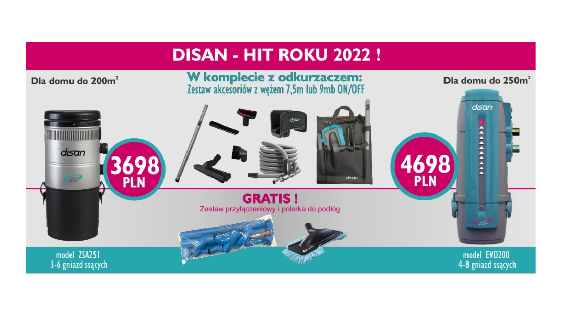 Odkurzacze centralne DISAN - hit roku 2022!