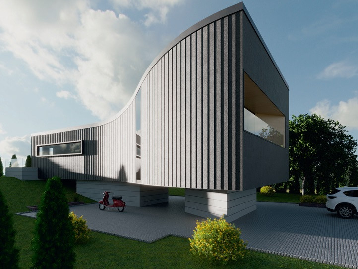 BP19 i BP11 HTS budynek usługowy - elewacja owalna