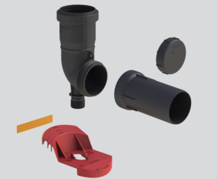 Podpora do renowacji kominów stalowych dla kolana spalinowego PP ze sztucerem gwintowanym