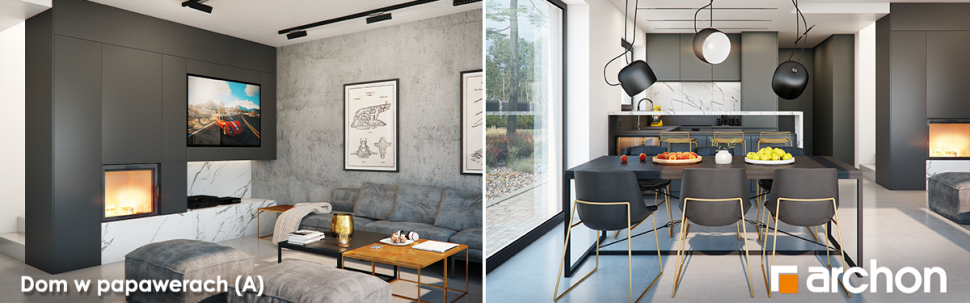 Wizualizacje wnętrz Domu w papawerach (A)