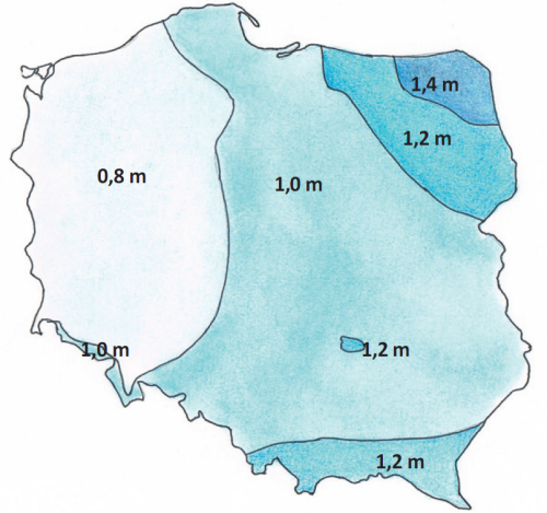 Strefy przemarzania gruntu w Polsce