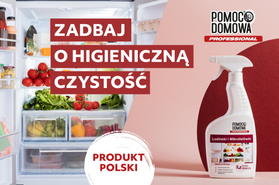 Środek do czyszczenia marki Pomoc Domowa Professional do lodówek i mikrofalówek