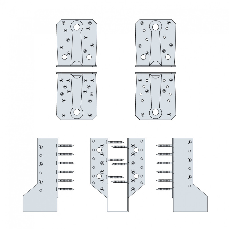 Gwoździowanie dla złączy ciesielskich na przykładzie złącza kątowego i wieszaka belki