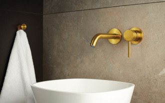 Kolekcja baterii łazienkowych Moza Brushed Gold